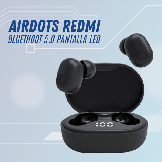 Auriculares Bluetooth Inalámbrico 5.0 Airdots Redmi con Pantalla y Estuche Power Bank Para Cargar.